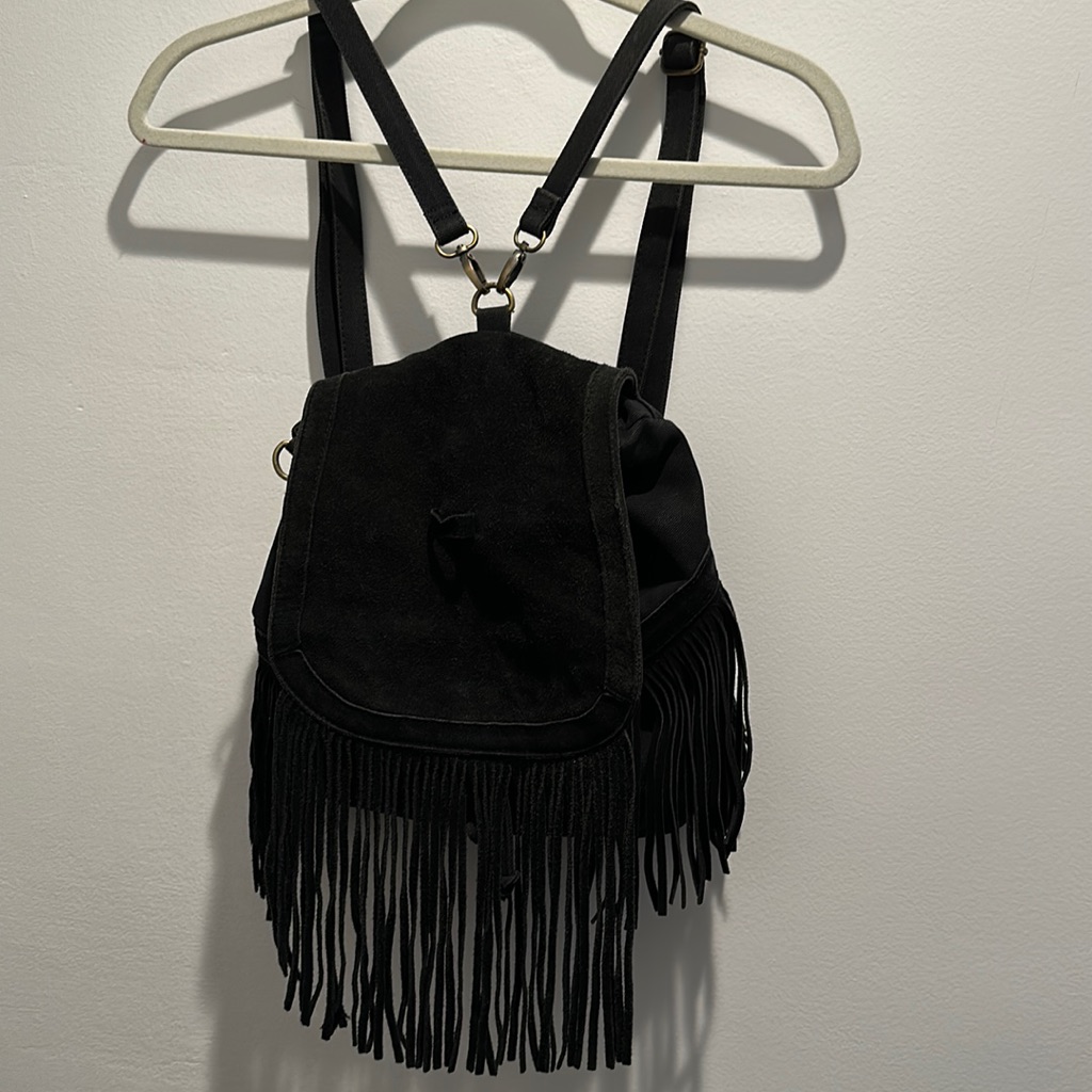 Black Suede Backpack